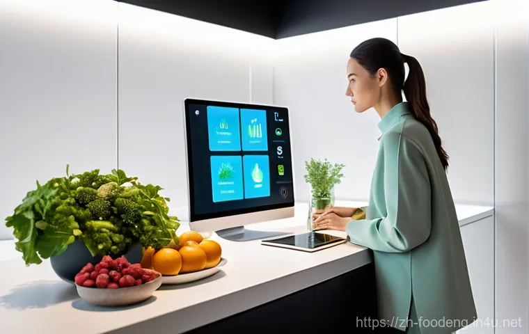 식품공학과 생명공학의 관계 - **Prompt 1: Personalized Nutrition Hub**
    A sleek, minimalist, futuristic kitchen interior. A wom...
