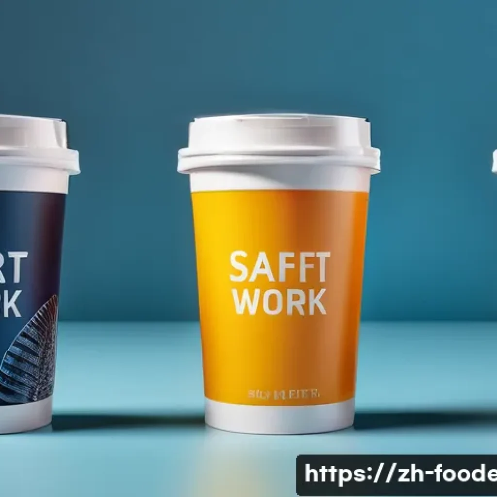 식품에서의 스마트 패키징 기술 - Here are three image generation prompts in English, detailing various aspects of smart packaging: